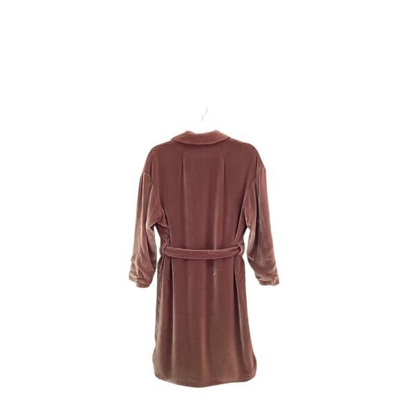 Emerson Fry Studio Coat In Blush Velvet Size 2 Belted Pockets Silk Blend Velvet - Picture 10 of 14